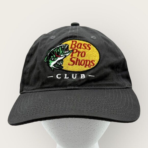 Bass Pro Shops Black Adjustable Cotton Baseball Cap - Picture 1 of 6